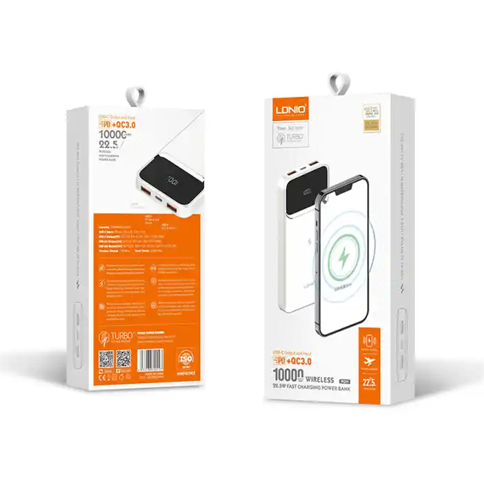LDNIO PQ11 10000mAh 15W Wireless Charging 22.5W USB Power Bank